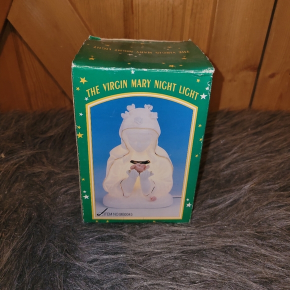 Vintage The Virgin Mary Bisque Porcelain Night Lamp - Picture 11 of 11